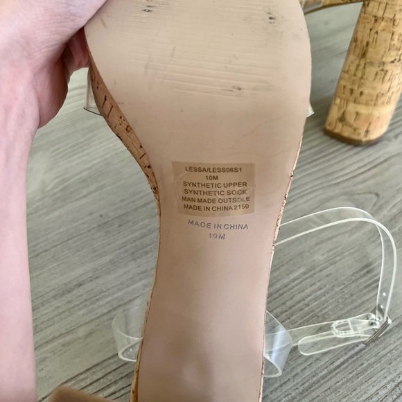 FINAL SALE-Steve Madden- Lessa Platform Sandal- Clear/cork- size 10M - Picture 7 of 11